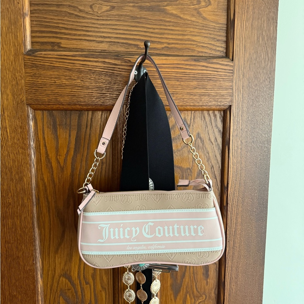 Juicy Couture Tan and Pink Shoulder Bag